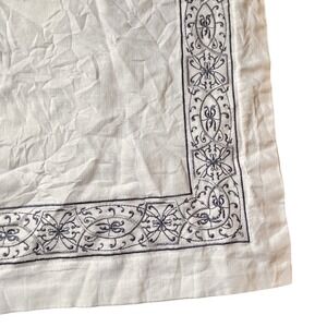 Laura Ashley pillowcase 27x27 White Embroidered Linen Blend Filigree